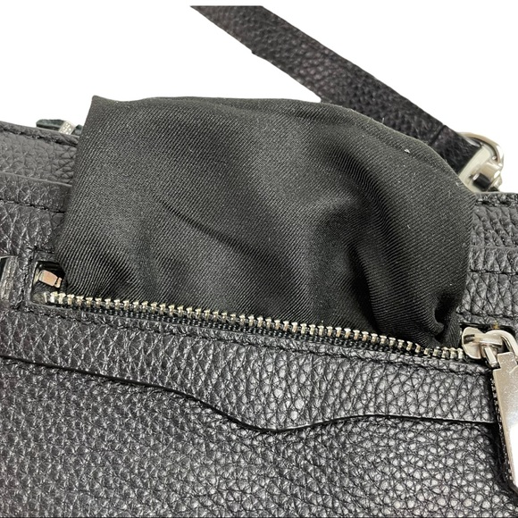 Rebecca Minkoff Black Leather Regan Crossbody Bag Purse Pebble Leather Small - Picture 5 of 12